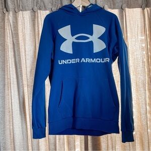 Under Armour Blue Logo Hooded Sweatahirt Size Small